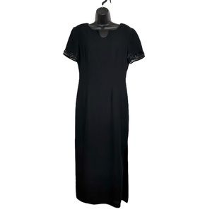 Donna Morgan Formal Black Short Sleeve Maxi Dress Sz 8